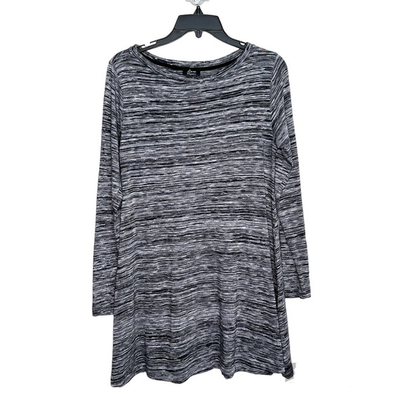 Zara black / white / gray  crewneck a line skater dress - Picture 1 of 7